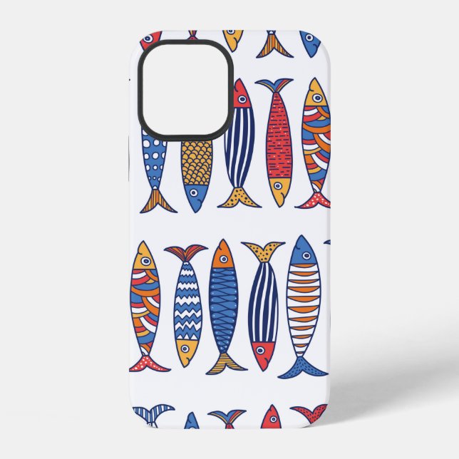 Cute fish. Kids background. Seamless pattern. Iphone Case (Back)