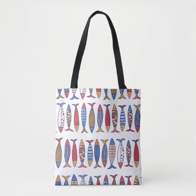 Cute fish. Kids background. Seamless pattern. Tote Bag (Front)