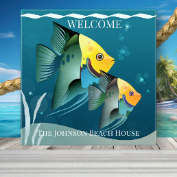 Cute Fish Ocean Beach House Ceramic Tile