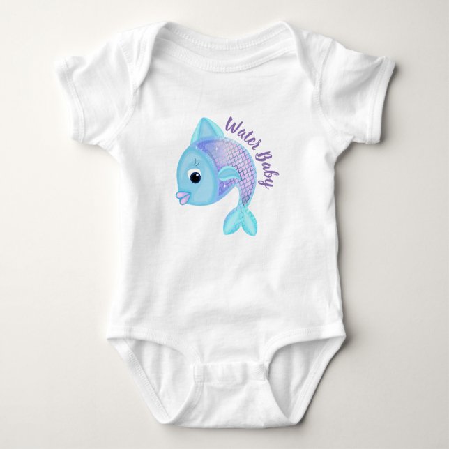 Cute Fish One Piece Baby Bodysuit (Front)