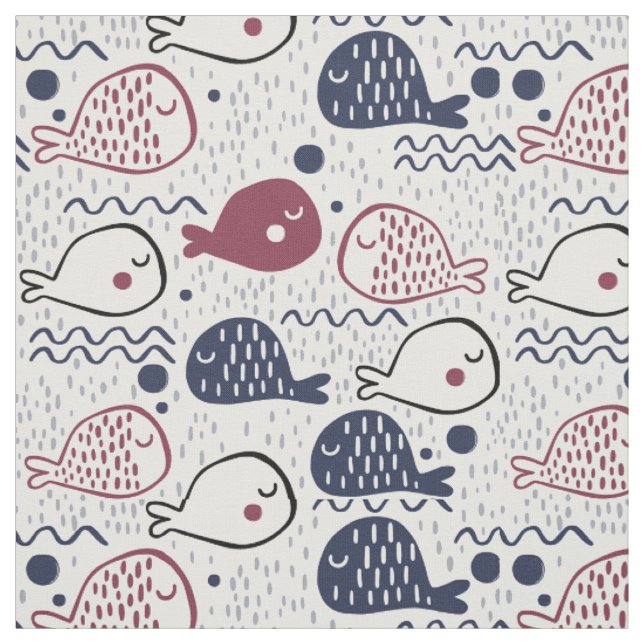 Cute Fish Pattern fabric (Swatch)