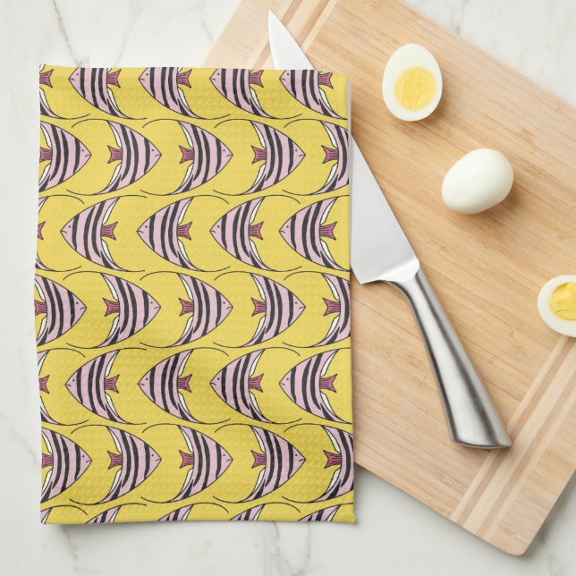 Cute fish pattern kitchen towel (Quarter Fold)