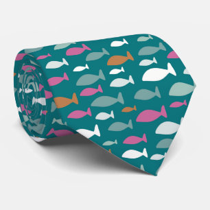 Cute fish pattern neck tie