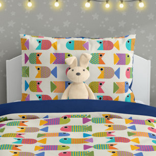 Cute Fish Pattern on Cream Pillow Case