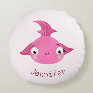 Cute fish round pillow