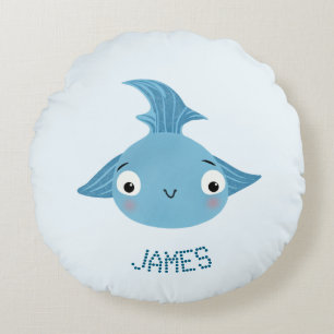 Cute fish round pillow