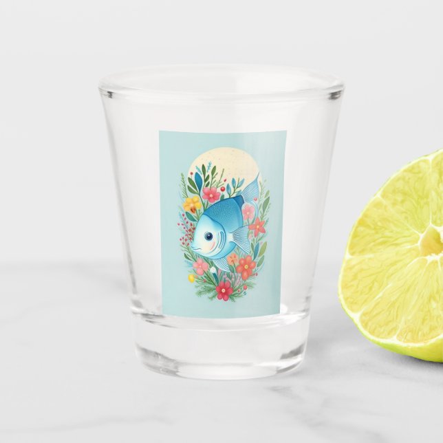 Cute Fish  Shot Glass (Front)