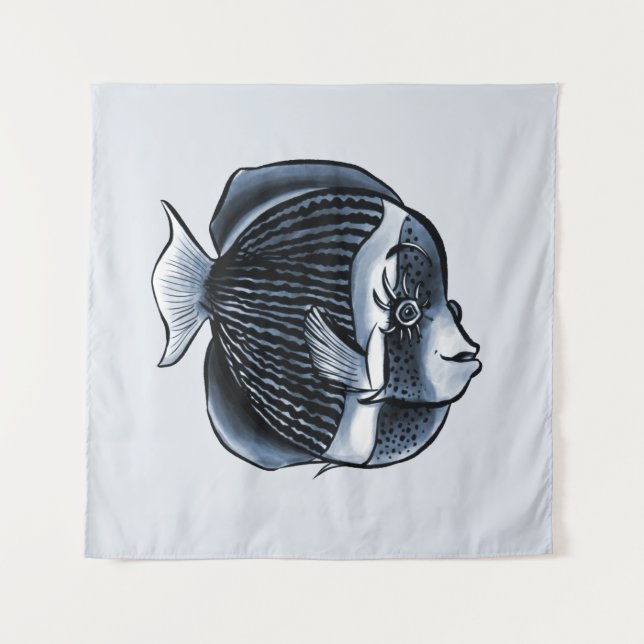 Cute Fish Under The Sea Tapestry (Front)