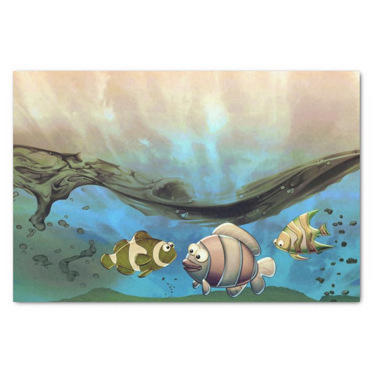 Cute Fish Underwater Ocean Decoupage Tissue Paper Zazzle