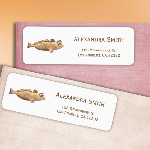 Cute Fish with Glasses Return Address Label