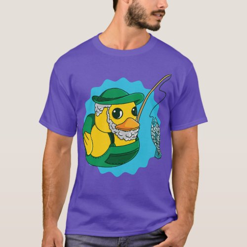 Cute Fisherman Rubber Ducky Squeaky Duck Fisherman T_Shirt