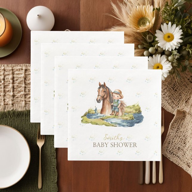 Cute Fisherman's Derby Baby Shower  Paper Dinner Napkins (Creator Uploaded)