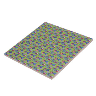 Cute Fishes and Eel Ceramic Tile