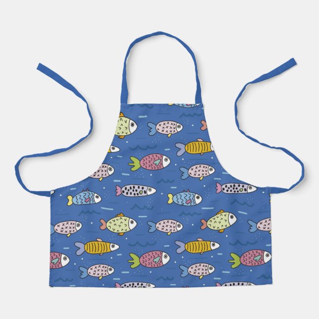 Cute Fishes Illustration Apron (Front)