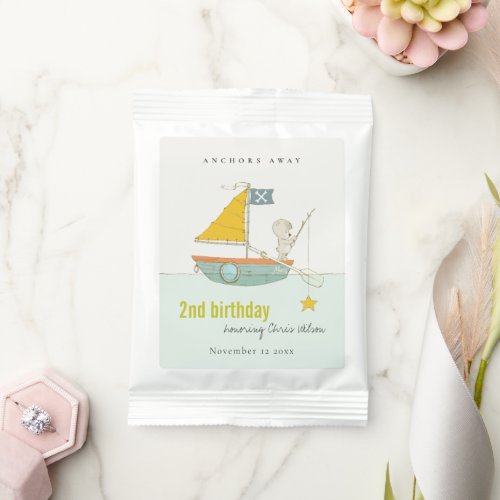 Cute Fishing Bear Star Sailboat Any Age Birthday Lemonade Drink Mix