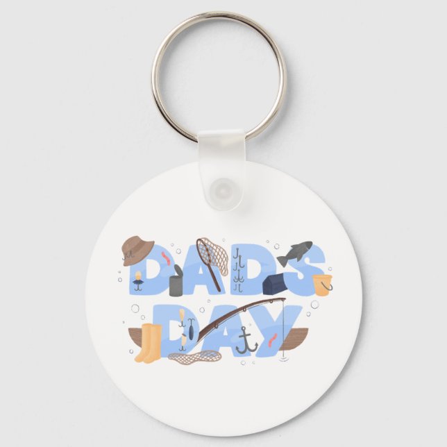 Cute Fishing Lover Father’s Day Keychain (Front)