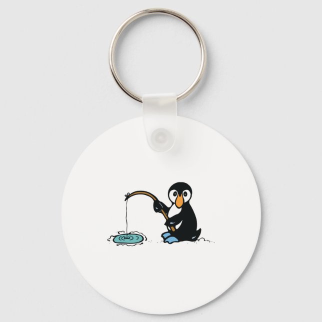 cute fishing penguin keychain (Front)