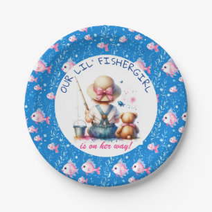Cute Fishing Themed Girl's Baby Shower  Paper Plates