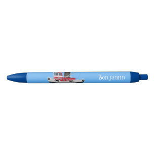 Cute fishing trawler boat cartoon illustration pen
