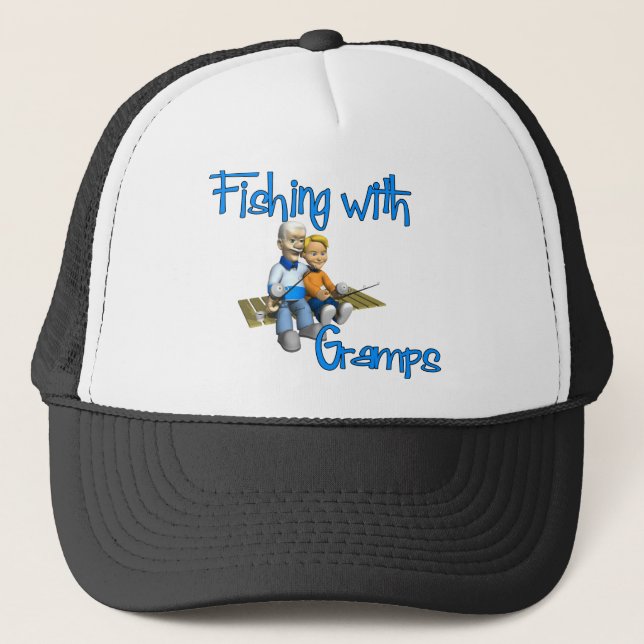 Cute Fishing with Gramps Trucker Hat (Front)
