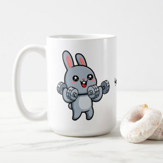 Cute Fitness Bunny Workout Kids Coffee Mug