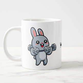 Cute Fitness Bunny Workout Kids Giant Coffee Mug