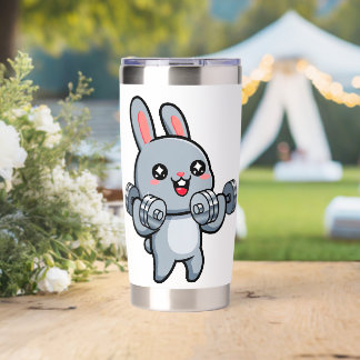 Cute Fitness Bunny Workout Kids Insulated Tumbler