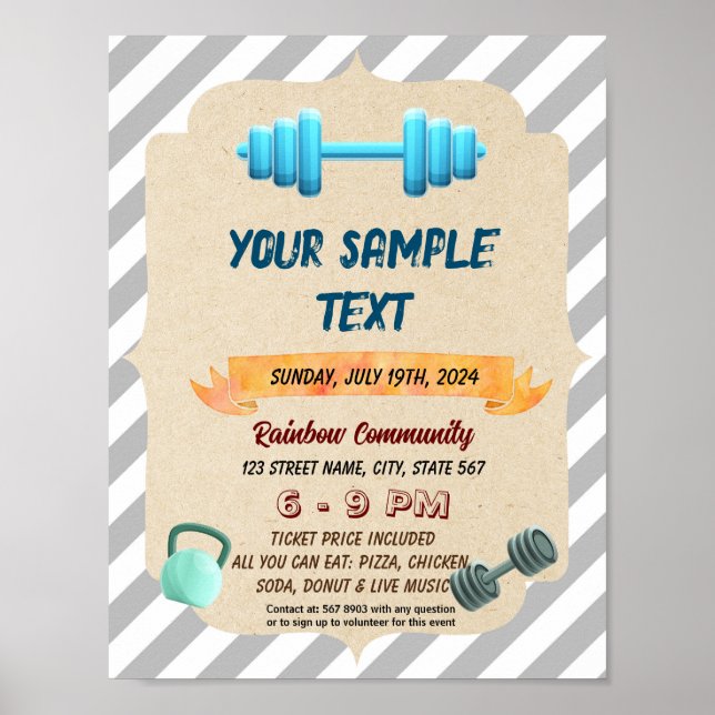 Cute Fitness theme flyer Poster (Front)