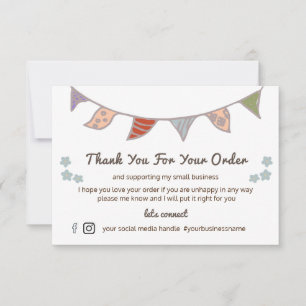 Cute Flag & Flowers Thank You For Your Order