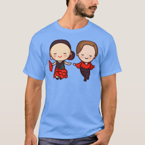 Cute Flamenco Dancer Couple Characters T-Shirt