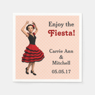 Cute Flamenco Dancer (Personalized) Paper Napkins