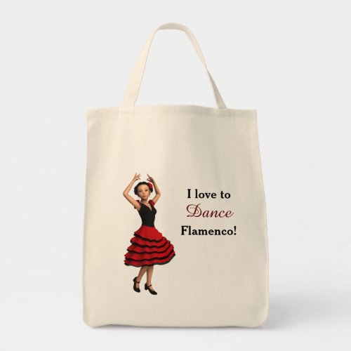 Cute Flamenco Dancer Personalized Tote Bag