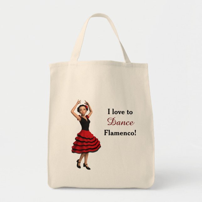 Cute Flamenco Dancer (Personalized) Tote Bag (Front)