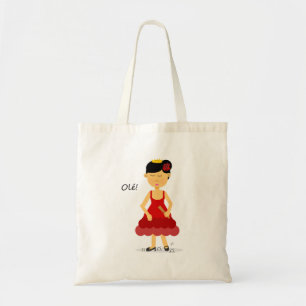 Cute Flamenco Dancer Shopping Bag