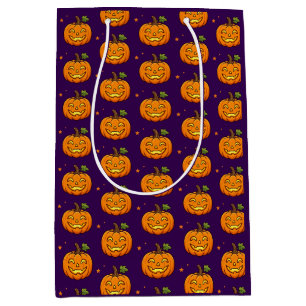 Cute Flaming Pumpkin Halloween Favor Gift Bag