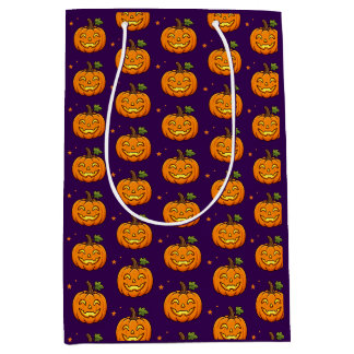 Cute Flaming Pumpkin Halloween Favor Gift Bag