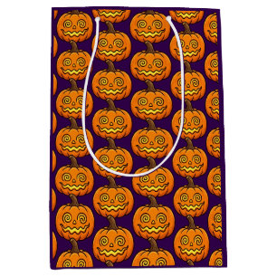 Cute Flaming Pumpkin Halloween Favor Gift Bag