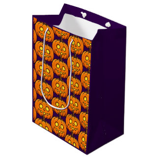 Cute Flaming Pumpkin Halloween Favor Gift Bag