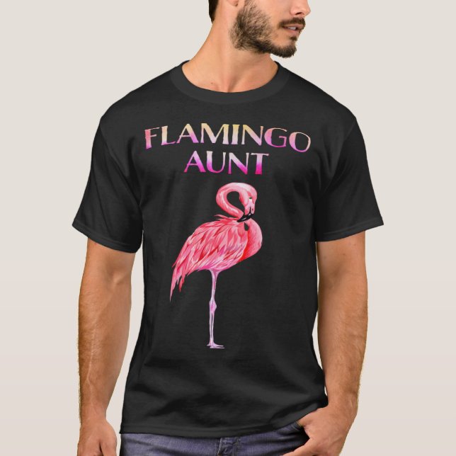 Cute Flamingo Aunt Awesome Christmas T-Shirt (Front)