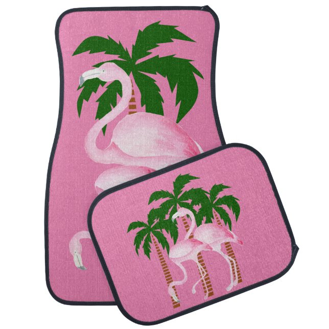 Cute  flamingo beach car floor mat (Set)