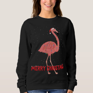 Cute flamingo Christmas Tree Lights Sweatshirt