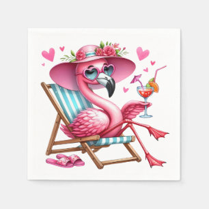 Cute Flamingo clipart Napkins