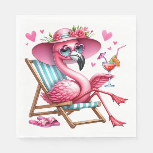 Cute Flamingo clipart Napkins
