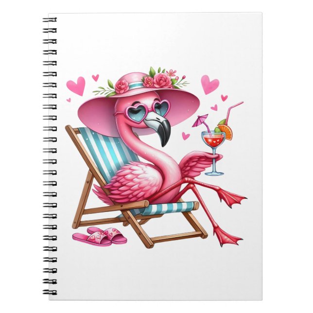Cute Flamingo clipart Notebook (Front)