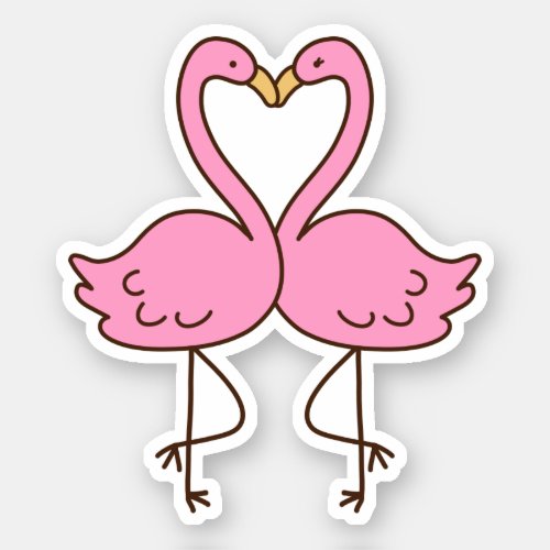 Cute Flamingo Couple Sticker