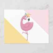 Cute Flamingo, Cupcakes & Doughnuts Sweet 16 Party Invitation Postcard (Back)