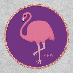 Cute Flamingo custom monogram Patch