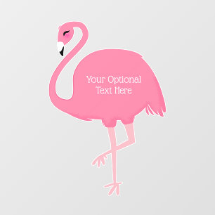 Cute Flamingo custom text Window Cling