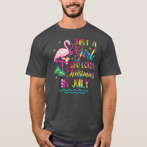 Cute Flamingo Funny Just A Girl Who Loves T_Shirt