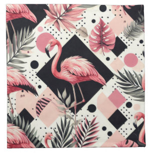 Cute Flamingo Geometric Cloth Napkin